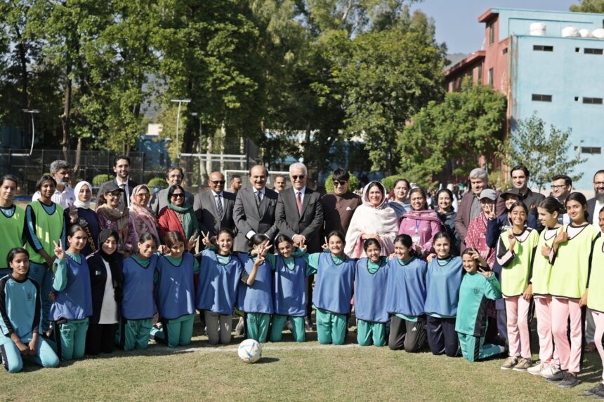girls football - Sheikh Salman Visits Girls Football at Islamabad College