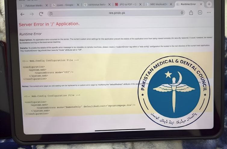 pmdc portal - PMDC Portal Failures Disrupt Student Registrations
