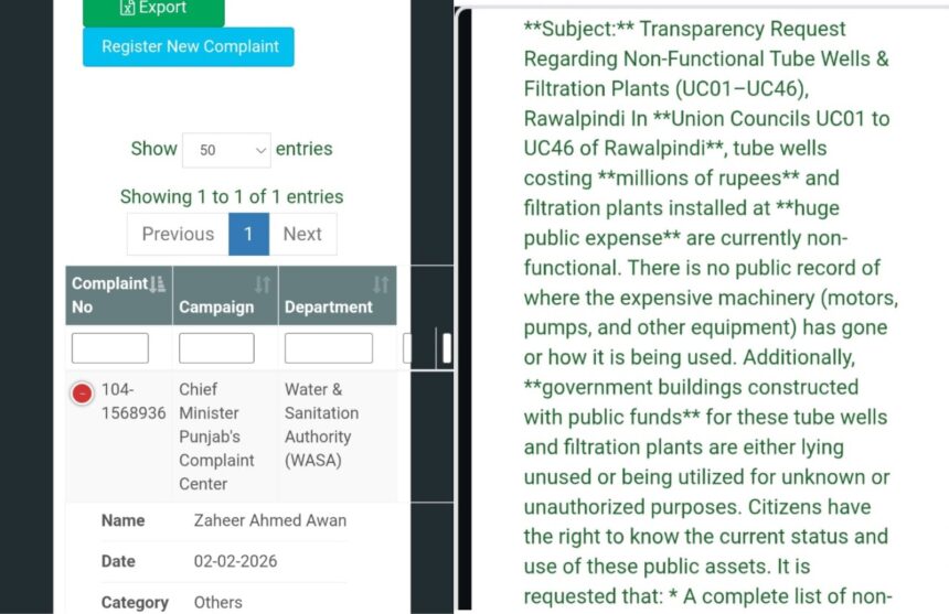 tube wells - Millions Spent on Tube Wells Left Idle in Rawalpindi