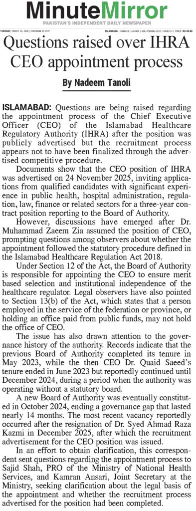Questions Raised Over IHRA CEO Appointment 2 10 march 2026