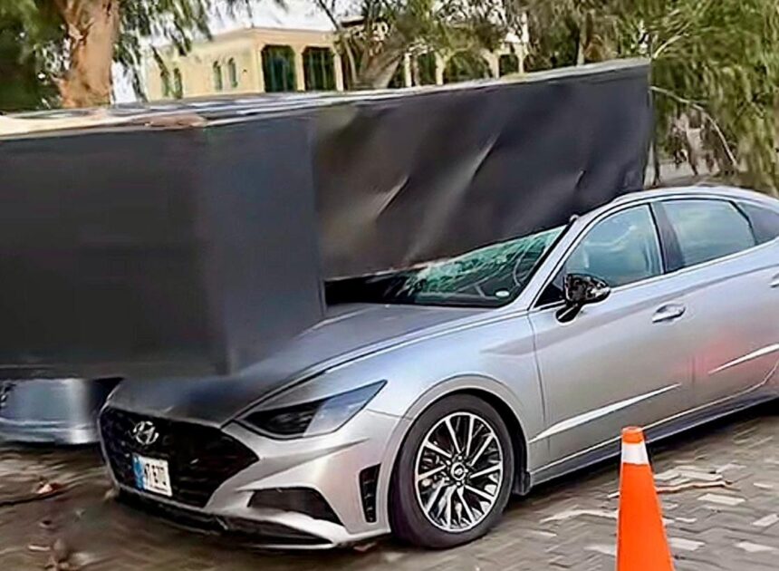 illegal billboard - Illegal Billboard Collapses Near Chenab Toll Plaza