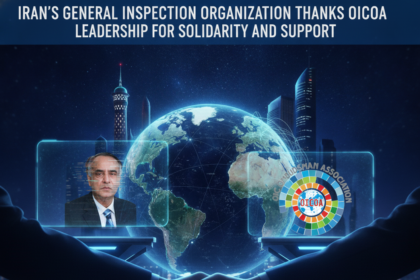 Justice Zabiollah Khodaeiyan of Iran thanking OICOA leadership for OICOA support