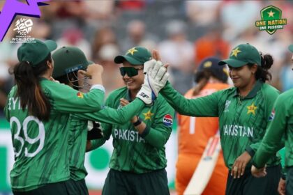 Fatima Sana leads Pakistan Women in a 37-run win over Netherlands at the T20 World Cup