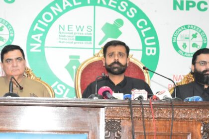 Shaheer Haider Sialvi speaks on Azad Kashmir tension at a press conference