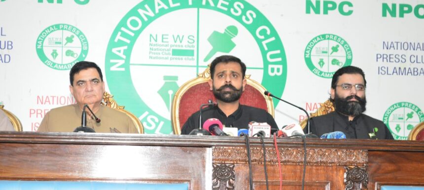 Shaheer Haider Sialvi speaks on Azad Kashmir tension at a press conference