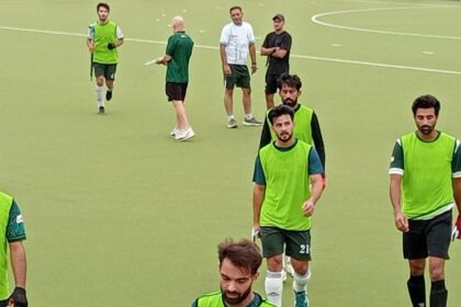Pakistan hockey team training during World Cup camp in Lahore