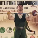 Furqan Ahmad competing at the National Weightlifting Championships in Lahore