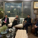 Senate Chairman Syed Yousaf Raza Gilani speaking at a dinner in Islamabad