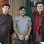 Sardar Hamza Abbasi meeting Federal Minister Syed Imran Shah in Islamabad