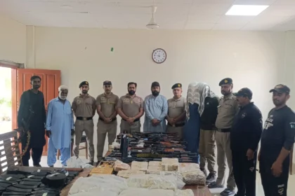 Motorway Police action near Rohri on M-5 where arms and ammunition were recovered