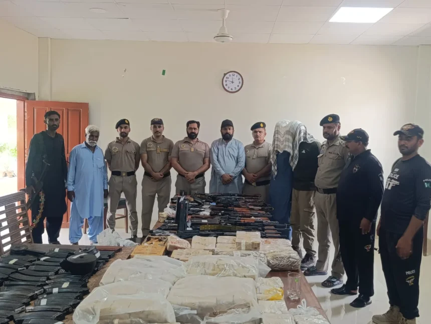 Motorway Police action near Rohri on M-5 where arms and ammunition were recovered
