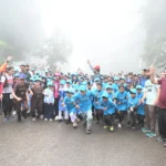 Runners take part in the Galiyat Mountain Trail Race in Nathia Gali