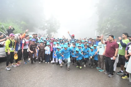 Runners take part in the Galiyat Mountain Trail Race in Nathia Gali