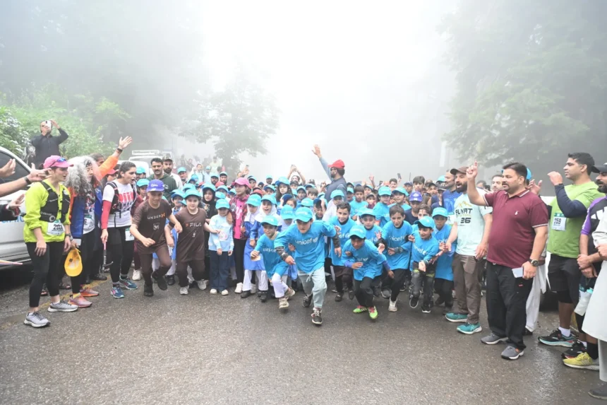 Runners take part in the Galiyat Mountain Trail Race in Nathia Gali