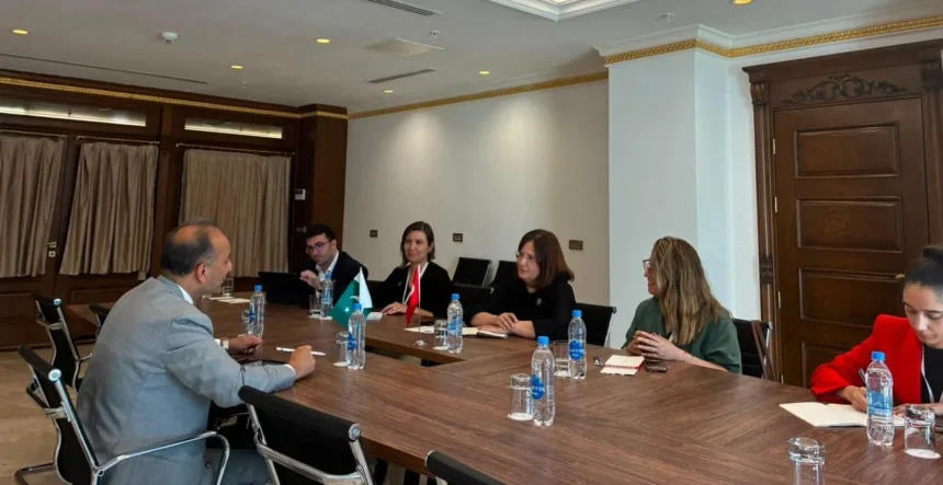 Dr Musadik Malik meeting Türkiye Deputy Minister Fatma Varank in Shamakhi