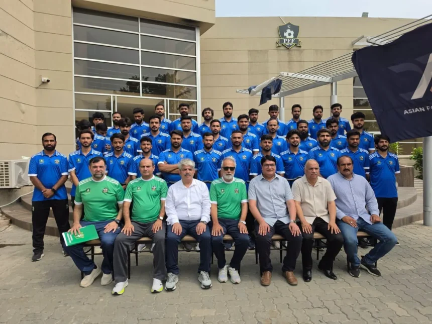Participants and instructors at the PFF D Coaching Course 2026 in Lahore