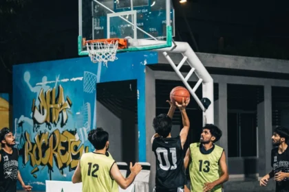 Basketball players attending trials for Rawalpindi Division team