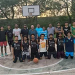 Basketball players during Rawalpindi Division Basketball Association trials at Lalkurti