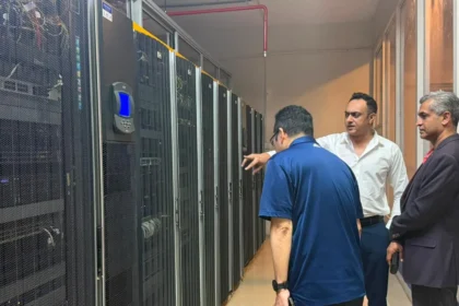 Data centre server racks representing AI cloud infrastructure in Pakistan