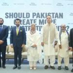 Barrister Danyal Chaudhry addressing a policy workshop in Islamabad