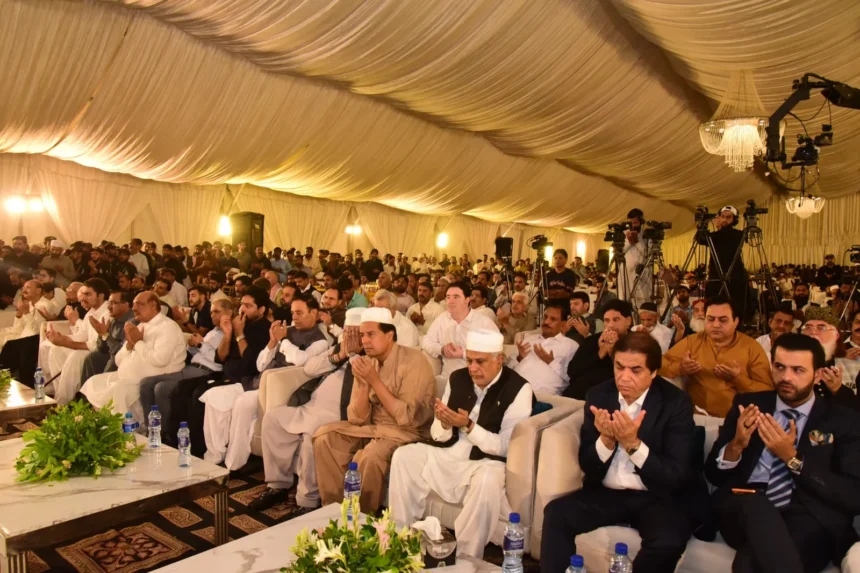 Devotees attending the concluding ceremony of Bari Imam Urs in Noor Pur Shahaan Islamabad