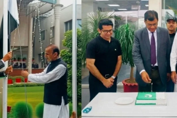 BISE Rawalpindi Chairman Prof Dr Iqbal Mahmood hoisting the national flag on Independence Day