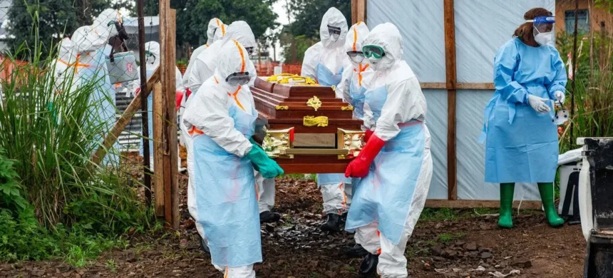 Health workers responding to the Ebola outbreak in Congo
