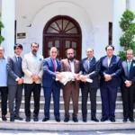 Zahid Bakhtawari meeting RCCI President Usman Shaukat and business community members in Rawalpindi