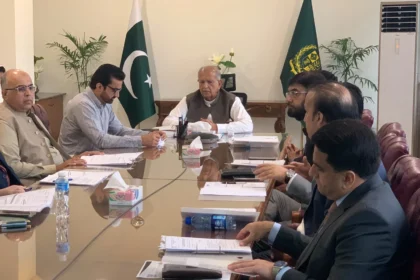 Federal Minister Mian Riaz Hussain Pirzada chairs the 50th FGEHA Executive Board Meeting in Islamabad