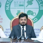 Foreign medical graduates addressing press conference at National Press Club Islamabad