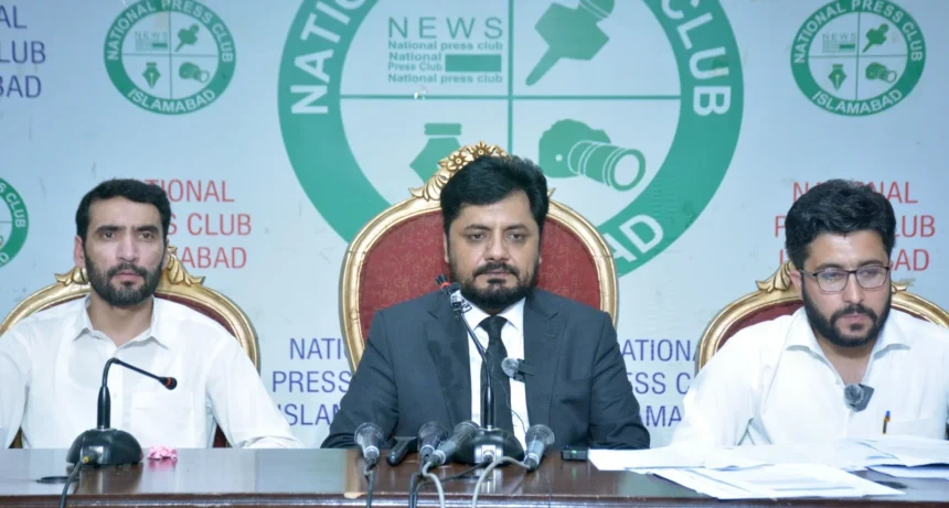 Foreign medical graduates addressing press conference at National Press Club Islamabad