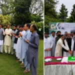 Zahid Bakhtawari and participants at Independence Day ceremony at Rawalpindi Cantonment Board
