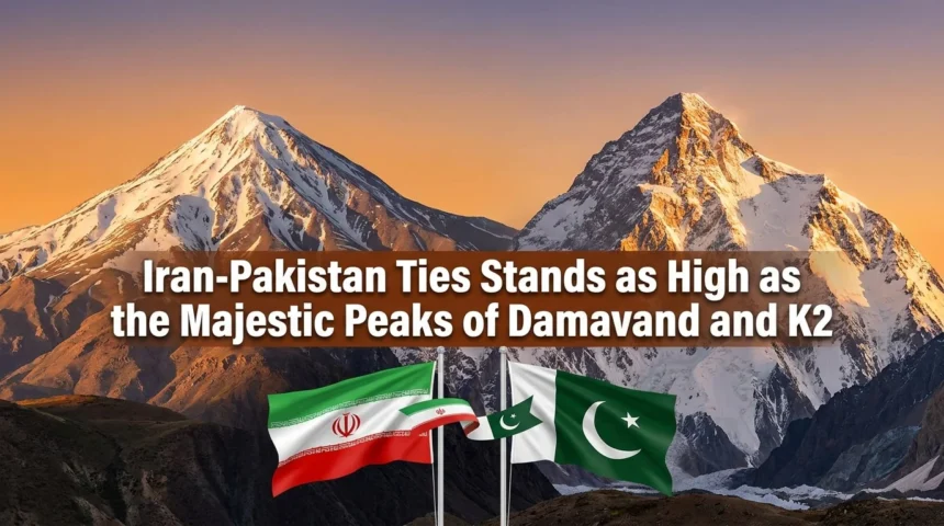 Flags of Iran and Pakistan displayed side by side
