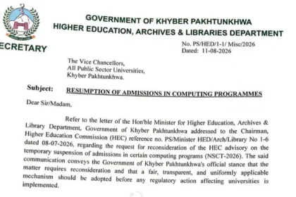 Students at a public university in Khyber Pakhtunkhwa