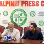 Affected Mall 35 buyers addressing a press conference at Rawalpindi Press Club