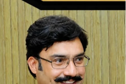 Naeem Pasha delivering an Independence Day message in Rawalpindi