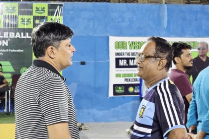 Players and officials at the Open Sindh Pickleball Championship 2026 in Nazimabad Karachi