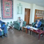 Senator Azam Nazeer Tarar meeting EU Ambassador Raimundas Karoblis in Islamabad