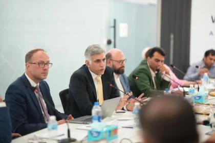 Participants at a World Youth Skills Day roundtable on youth skills and employment in Pakistan