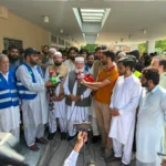 Nasrullah Randhawa and Liaqat Baloch visit PIMS Hospital after the incident