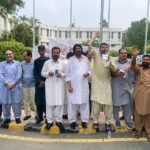 Punjab University teachers and employees protesting in Lahore