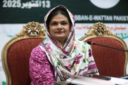 Rakhshanda Tasneem speaking at a Rabiul Awwal sitting in Islamabad