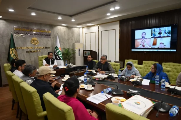Rawalpindi Development Authority officials attending a budget meeting