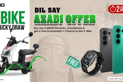 TECNO CAMON 50 Series promotion with free WATCH 3 Active and Revoo Y06 lucky draw