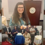 Abia Akram with guests at a ceremony celebrating her Tamgha-e-Imtiaz in Islamabad