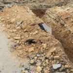 Street in Dhok Mangtal where gas pipeline work has been demanded
