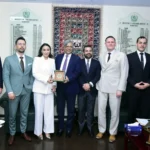 Federal Minister Azam Nazeer Tarar meeting a European parliamentary delegation in Islamabad