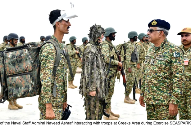 Chief of the Naval Staff Admiral Naveed Ashraf reviewing Exercise SEASPARK 2026