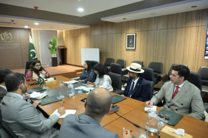 Federal IT Minister Shaza Fatima Khawaja meeting Gates Foundation delegation in Islamabad
