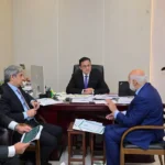 HEC Chairman Niaz Ahmad Akhtar meeting Senator Ahad Cheema on IT skills assessment and computing education accreditation
